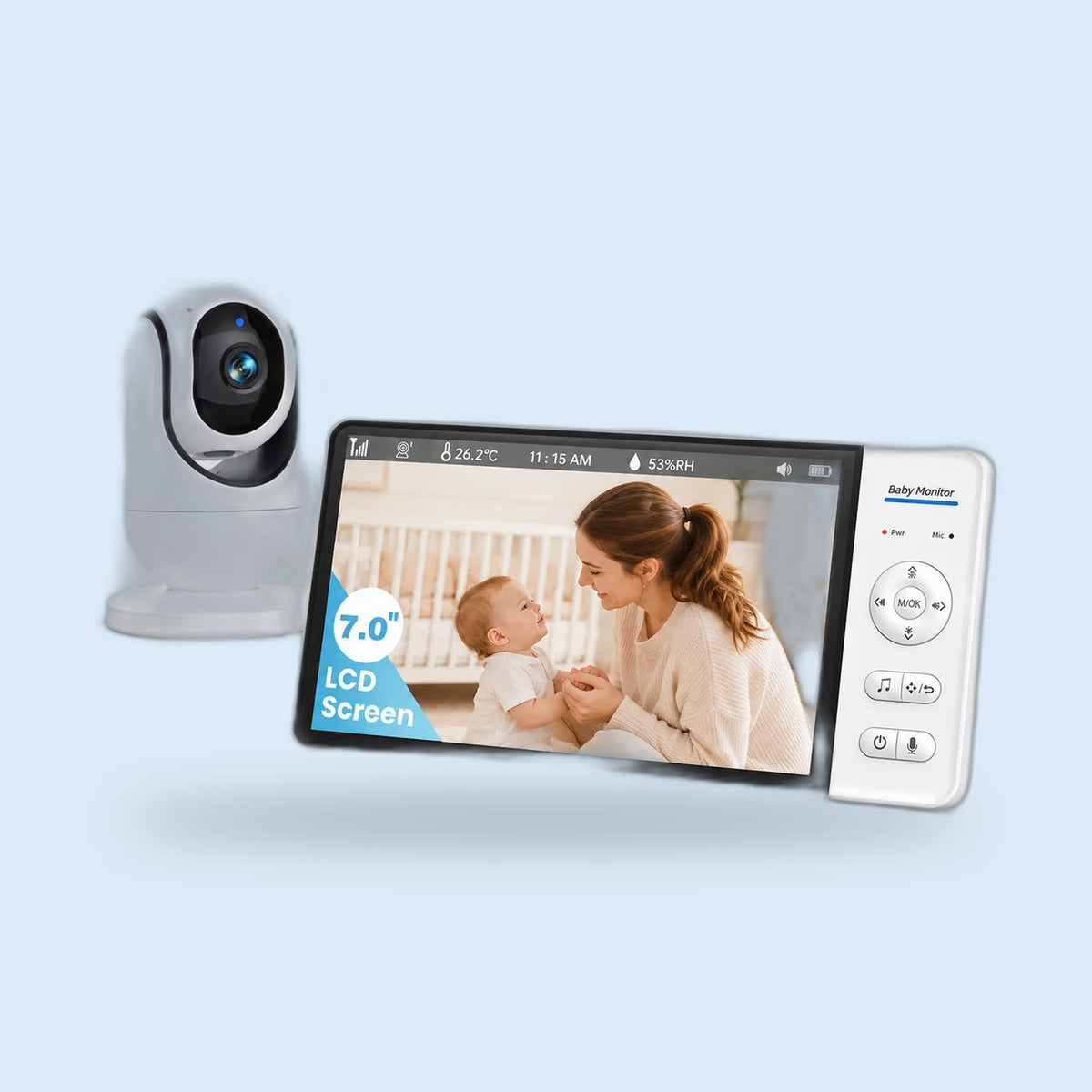 Buggino Aare – Baby monitor in white, view 1