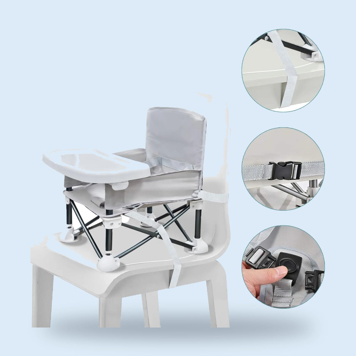 Buggino Brienz – Chaise haute coloris gris, vue 3