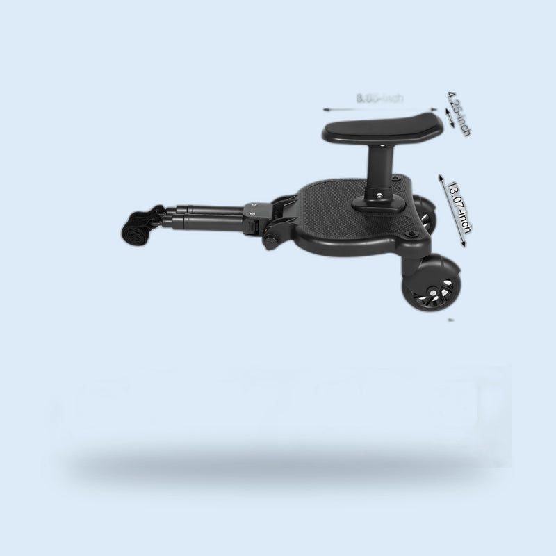 Buggino Donauinsel – Mitfahrbrett 2 in 1 mit Sitz, bis 25 kg, Schwarz