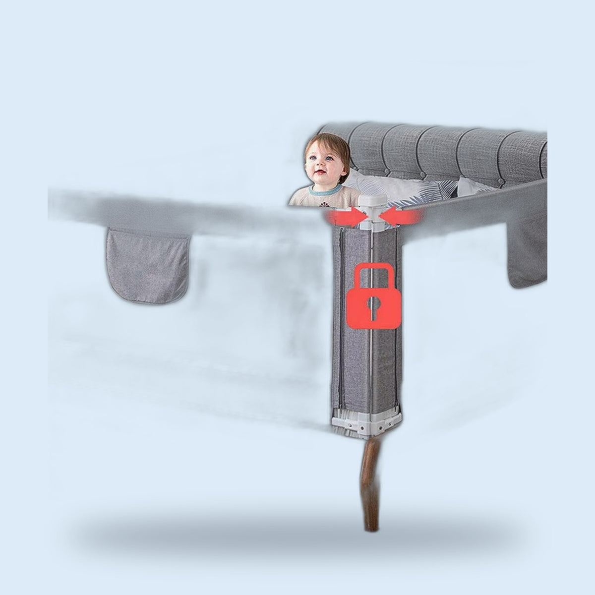 Buggino Eilenriede – Barrière de lit coloris gris, vue 2