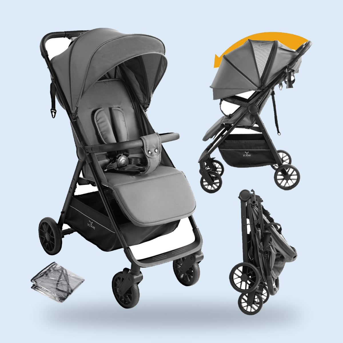 Buggino Elbe – Poussette combinée coloris noir, vue 2
