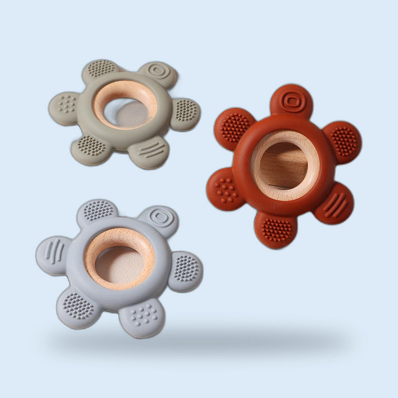 Buggino Föhr – Beißring aus Holz und Silikon, Ø 9,8 cm