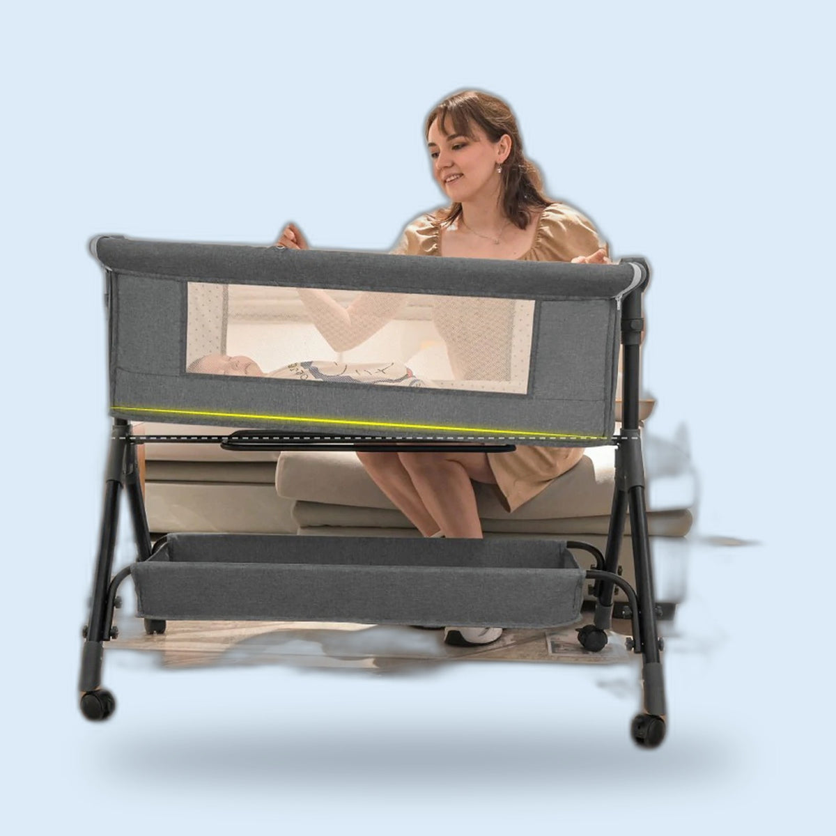 Buggino Grugapark – Beistellbett in Khaki, Ansicht 5