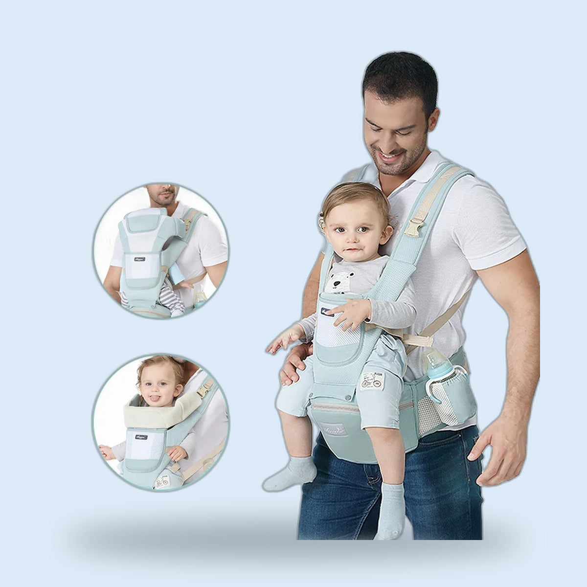 Buggino Havel – Hip seat carrier in green, view 5