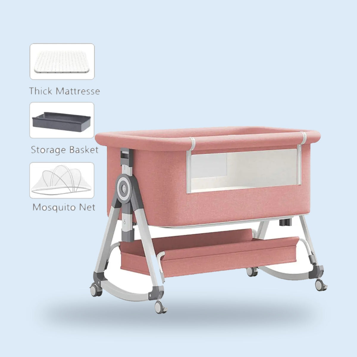 Buggino Killesberg – Babybett in Grau, Ansicht 3