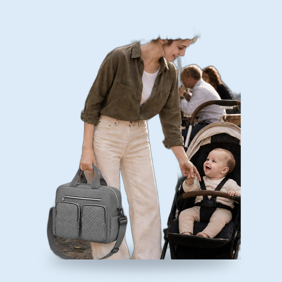 Buggino Knokke – Sac à langer coloris bleu foncé, vue 2