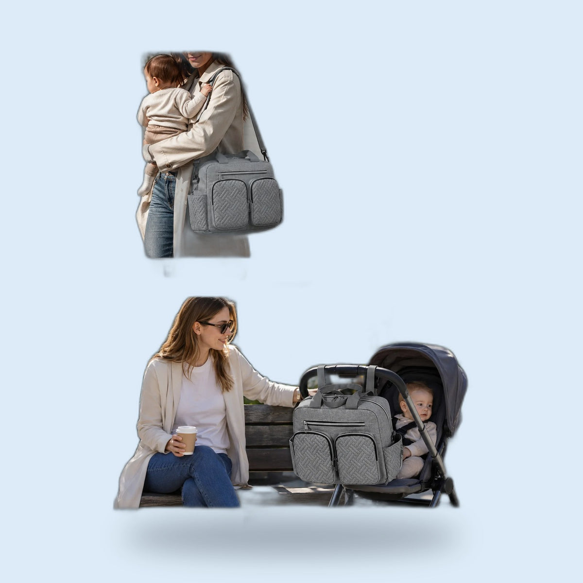 Buggino Knokke – Sac à langer coloris bleu foncé, vue 6