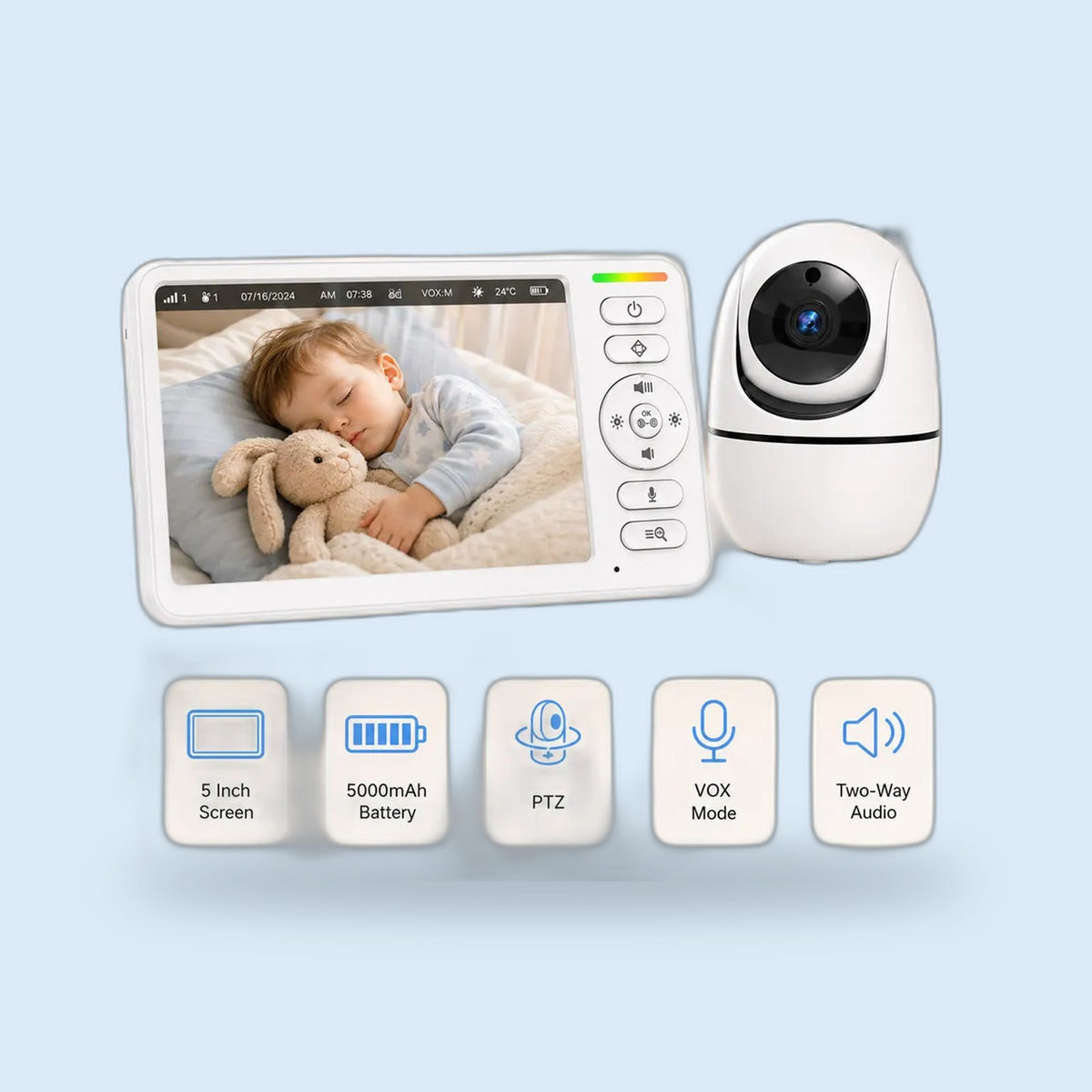 Buggino Limmat – Babyphone in Weiß, Ansicht 1