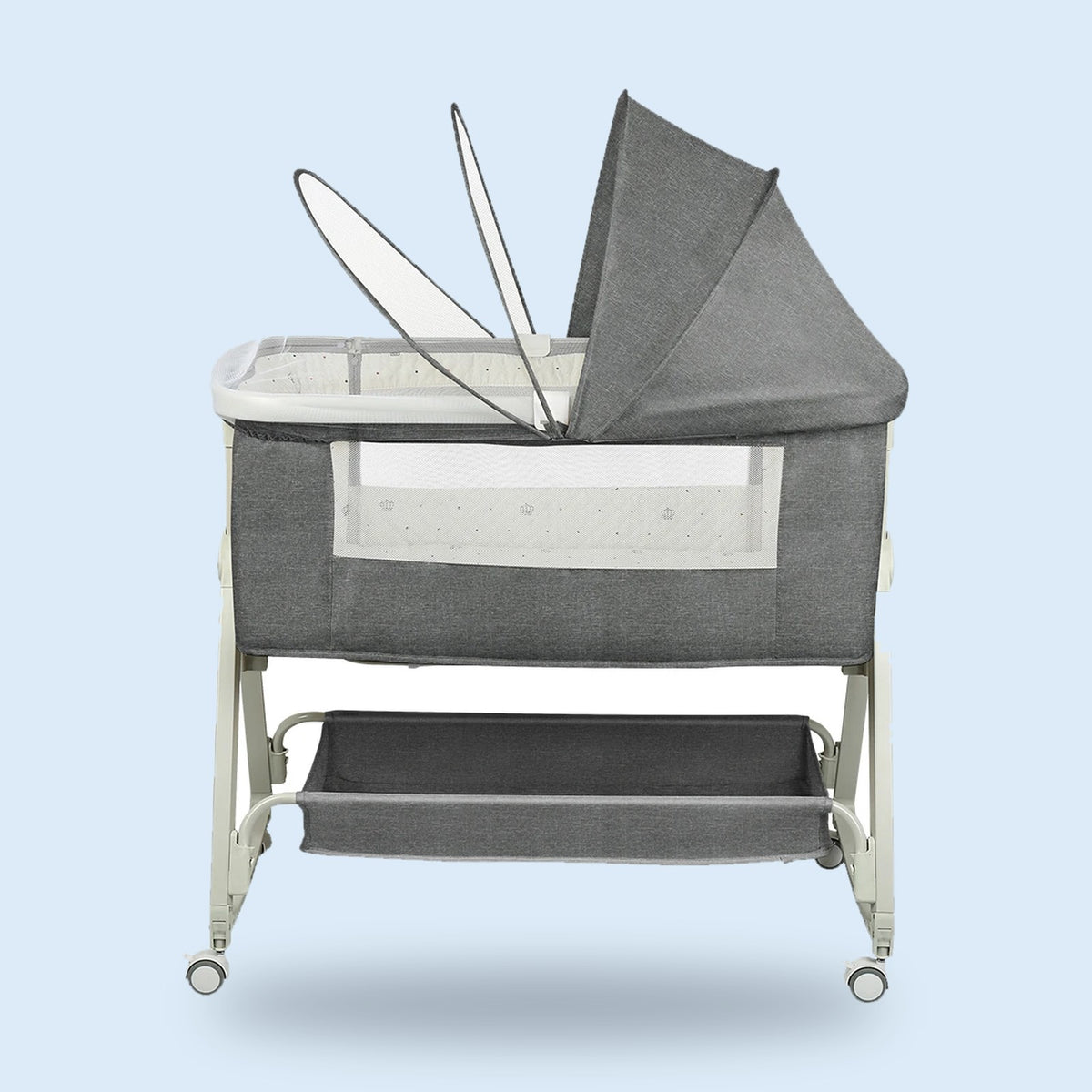 Buggino Oosterpark – Bedside crib in dark gray, view 2