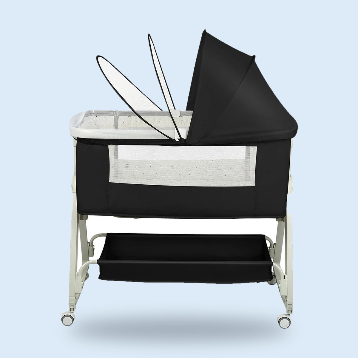 Buggino Oosterpark – Bedside crib in dark gray, view 3