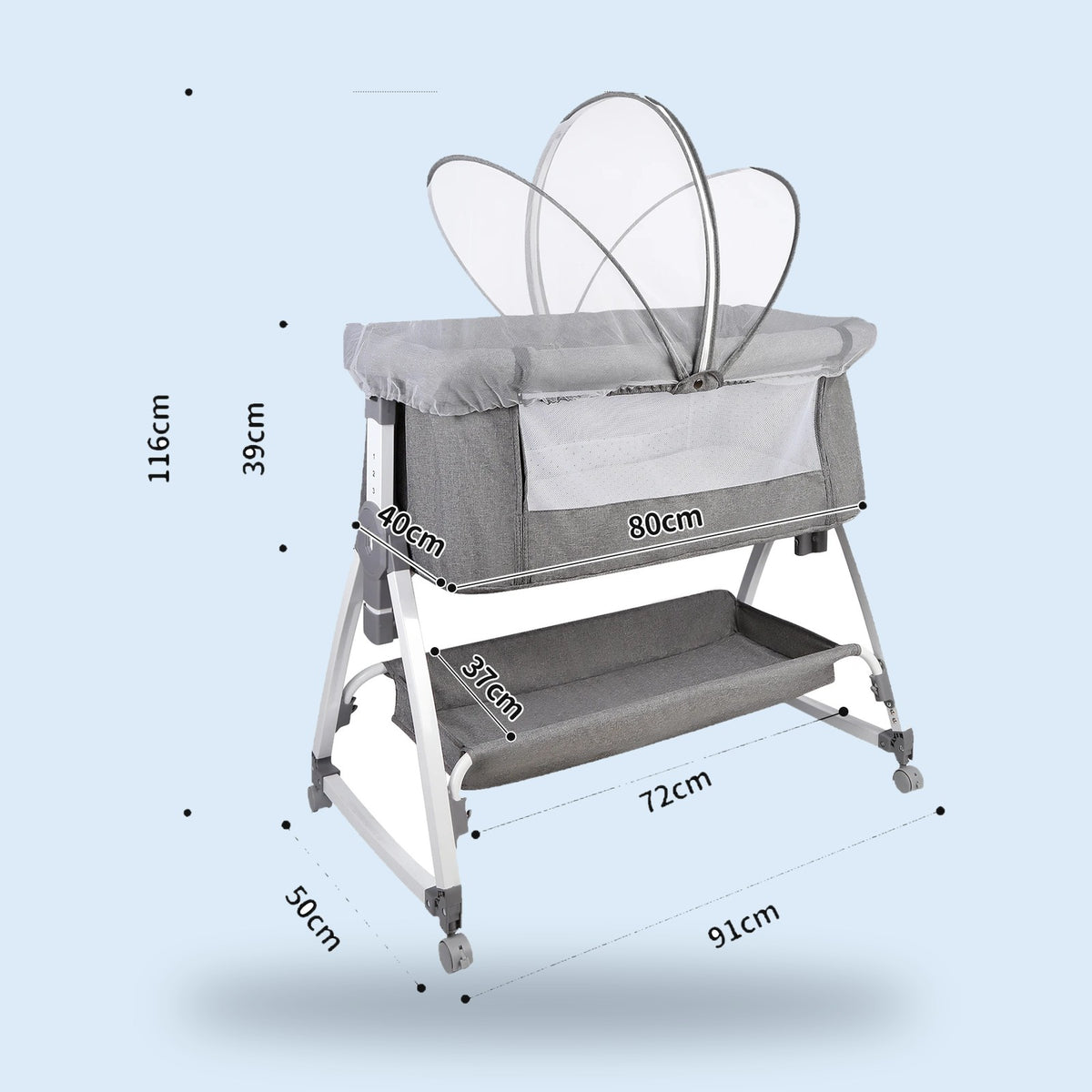 Buggino Phoenix – Babybett in Grau, Ansicht 6
