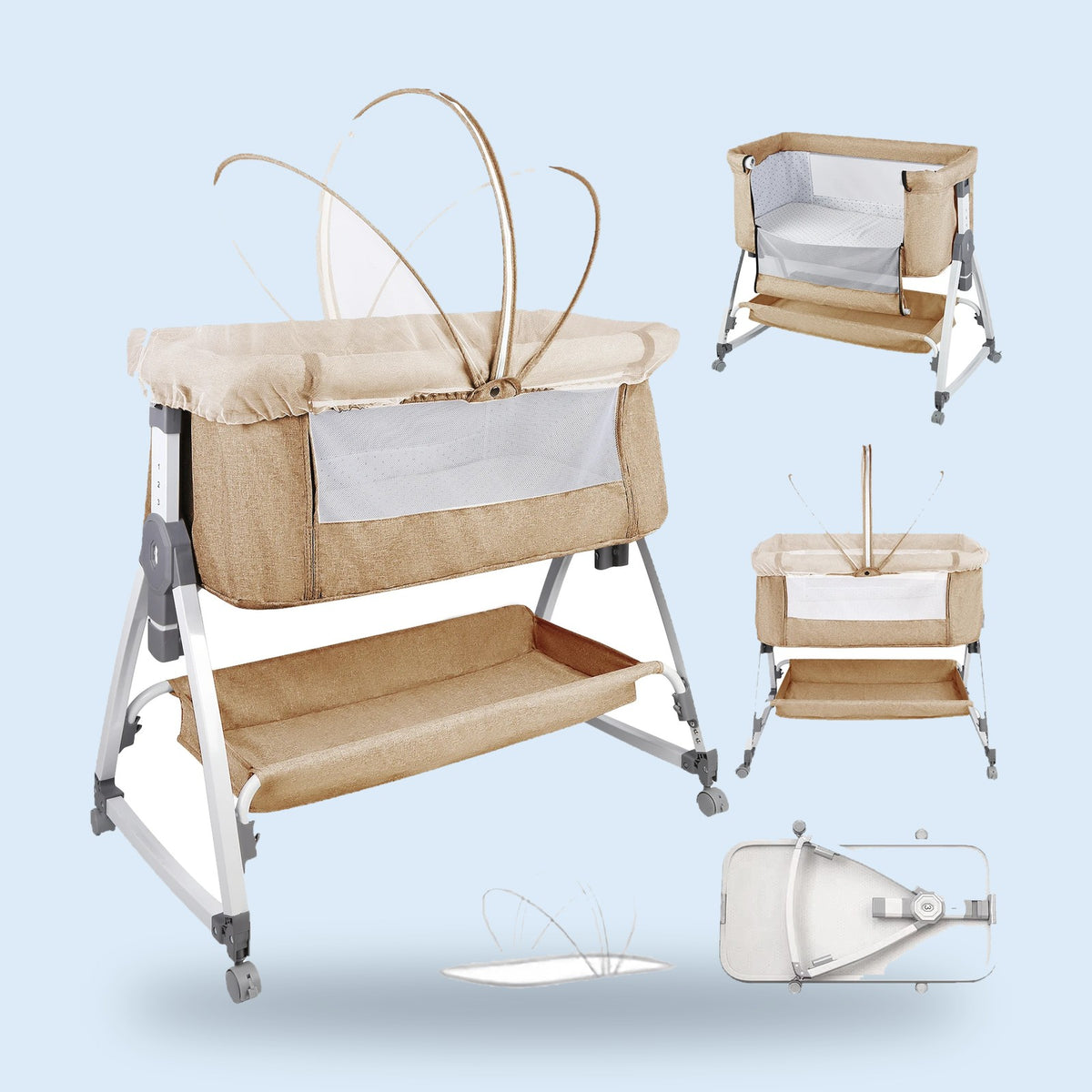 Buggino Phoenix – Babybett in Grau, Ansicht 4
