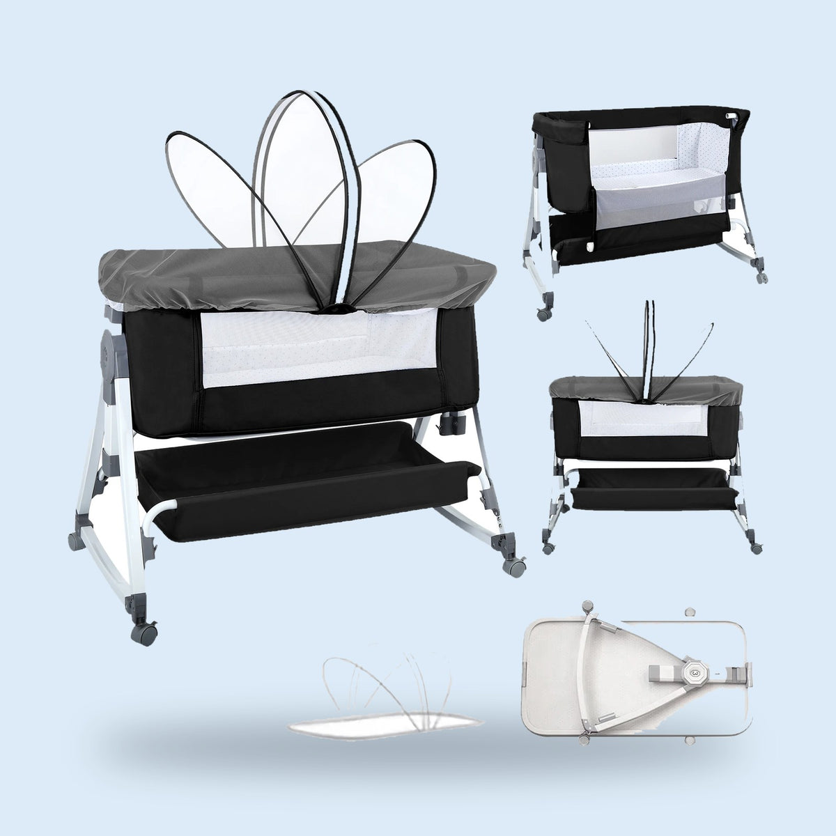 Buggino Phoenix – Babybett in Grau, Ansicht 5