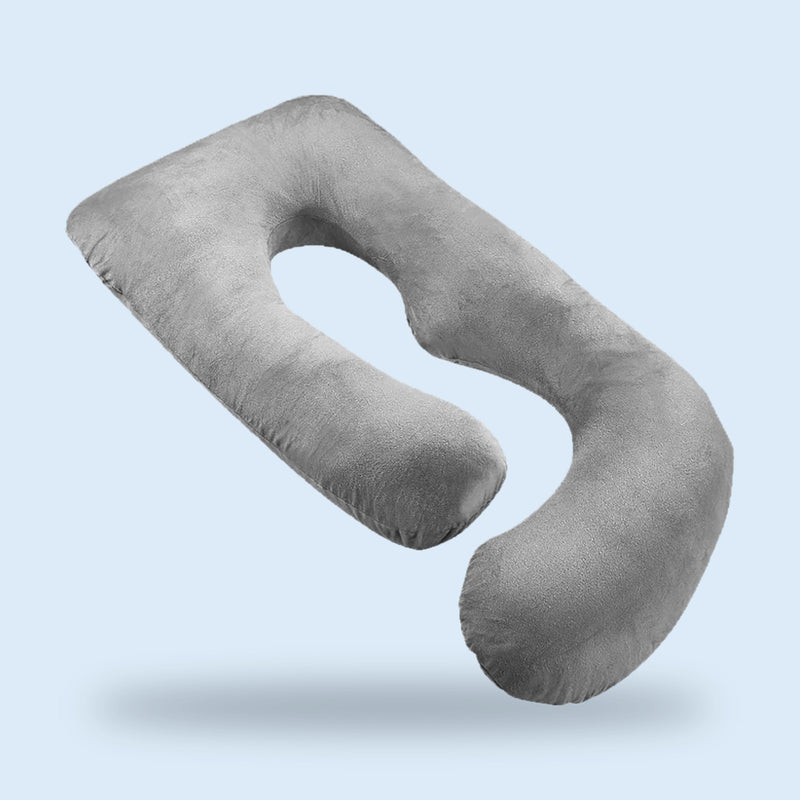 Buggino Schelde – Schwangerschaftskissen J-Form, 145 × 80 cm, Hellgrau