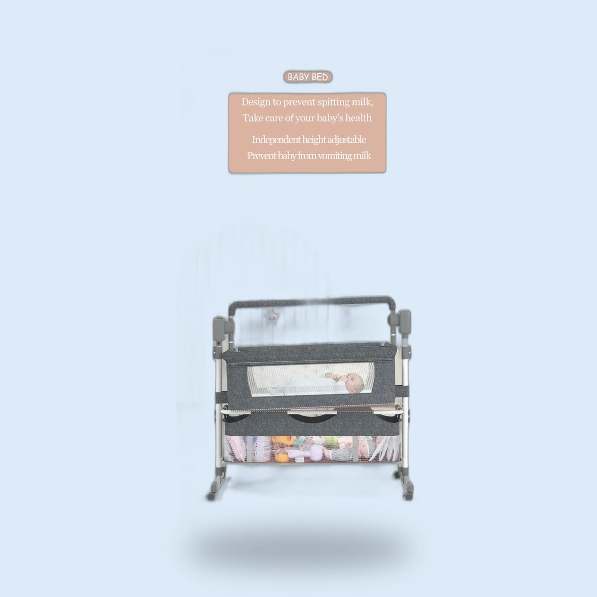 Buggino Tiergarten – Elektrisches Beistellbett in Beige, Ansicht 5