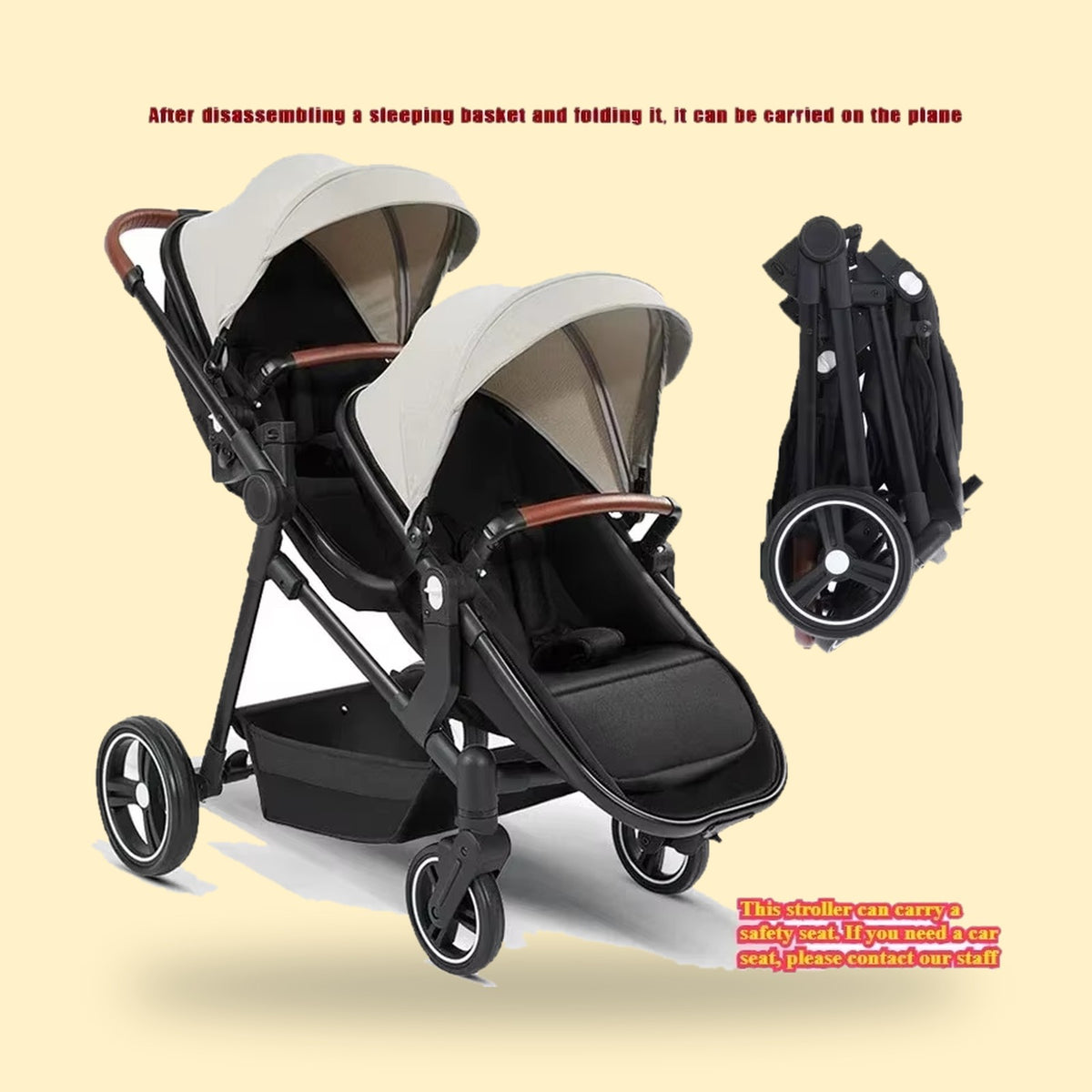 Buggino Tivoli – Zwillingswagen in Dunkelgrau, Ansicht 3