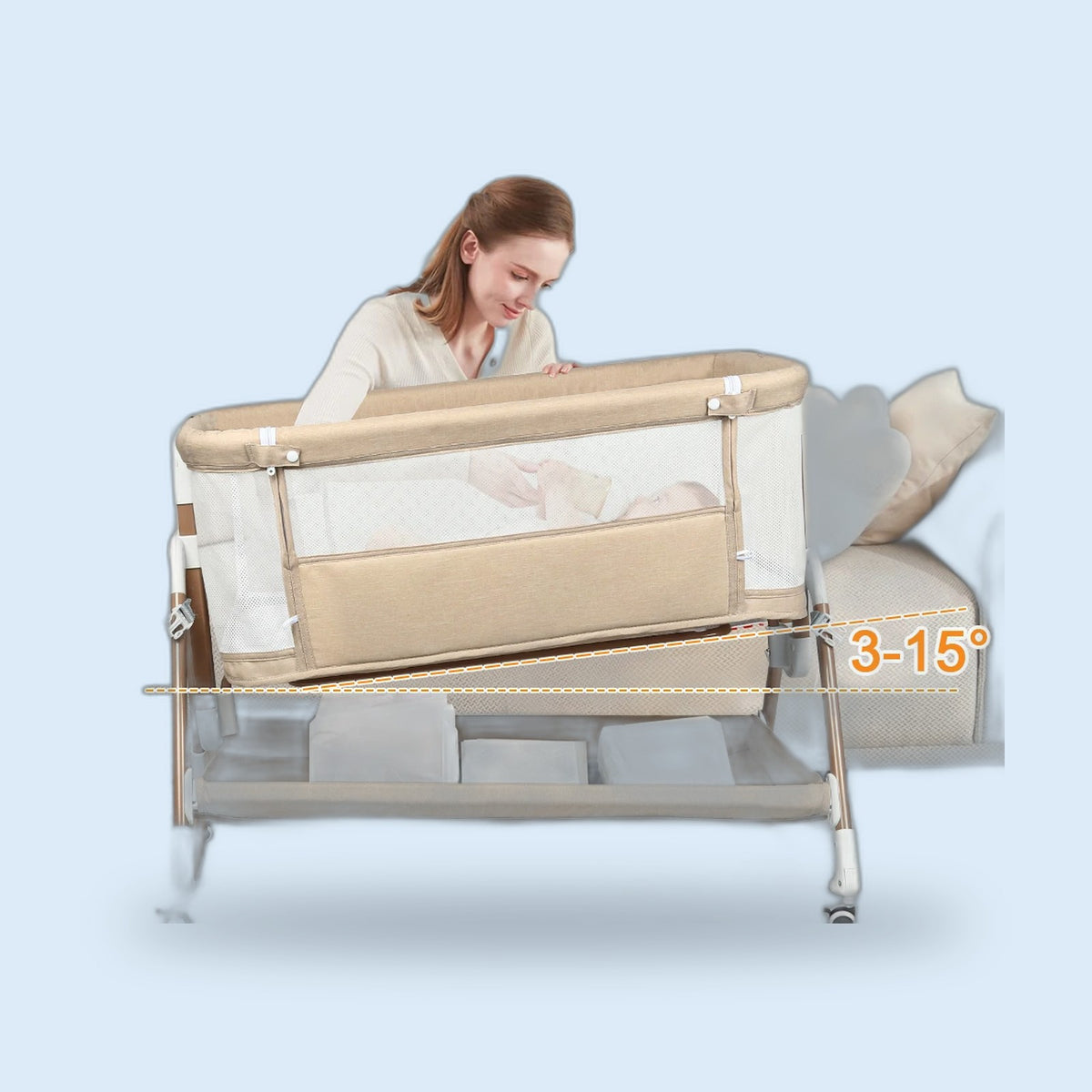 Buggino Westerpark – Lit bébé 3 en 1 coloris blanc, vue 3